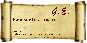 Gyurkovics Endre névjegykártya